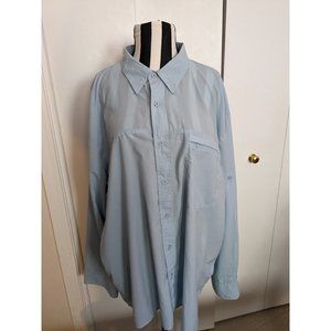 Cabela's Button Up Shirt 2XL Blue Long Sleeve Lightweight UPF50 Fishing